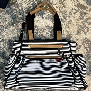 Skip-Hop Diaper Bag black and white stripe, excellent condition!